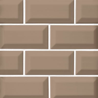 Imperial Latte Bevel Gloss Ceramic Subway Wall Tile - 3 x 6 in.