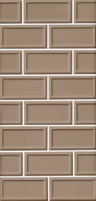 Imperial Latte Frame Gloss Ceramic Subway Wall Tile - 3 x 6 in