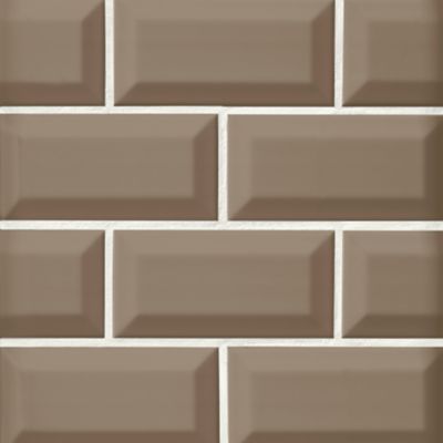 Imperial Latte Bevel Matte Ceramic Subway Wall Tile - 3 x 6 in.