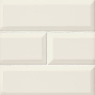 Imperial Ivory Bevel Gloss Ceramic Subway Wall Tile - 4 x 12 in.