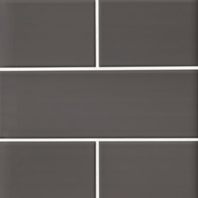 Imperial Pewter Matte Ceramic Subway Wall Tile - 4 x 12 in.