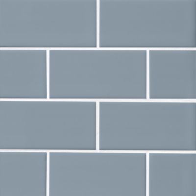 Imperial Slate Blue Gloss Ceramic Subway Wall Tile - 3 x 6 in.