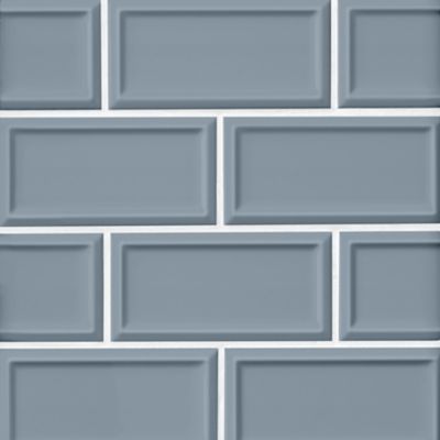 Imperial Slate Blue Frame Gloss Ceramic Subway Wall Tile - 3 x 6 in.