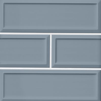 Imperial Slate Blue Frame Gloss Ceramic Subway Wall Tile - 4 x 12 in.