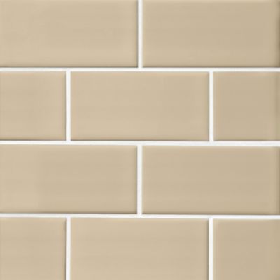 Imperial Sand Gloss Ceramic Subway Wall Tile - 3 x 6 in.