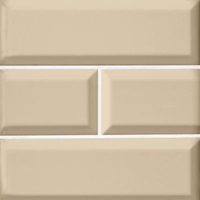 Imperial Sand Bevel Gloss Ceramic Subway Wall Tile - 4 x 12 in.