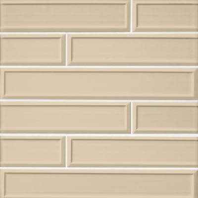Imperial Sand Frame Gloss Ceramic Subway Wall Tile - 4 x 24 in.