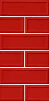 Imperial Red Frame Gloss Ceramic Subway Wall Tile - 4 x 12 in