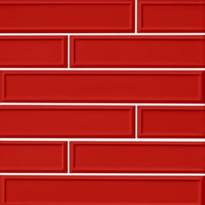 Imperial Red Frame Gloss Ceramic Subway Wall Tile - 4 x 24 in.