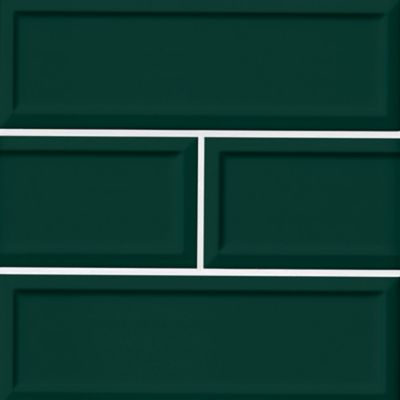 Imperial Kelly Green Frame Gloss Ceramic Subway Wall Tile - 4 x 12 in.