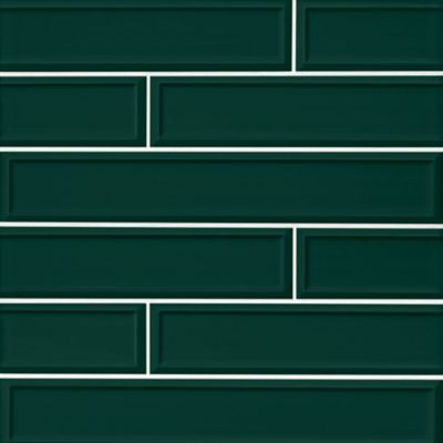 Imperial Kelly Green Frame Gloss Ceramic Subway Wall Tile - 4 x 24 in.