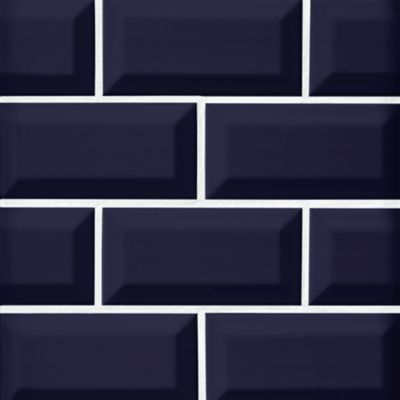 Imperial Amethyst Bevel Gloss Ceramic Subway Wall Tile - 3 x 6 in.