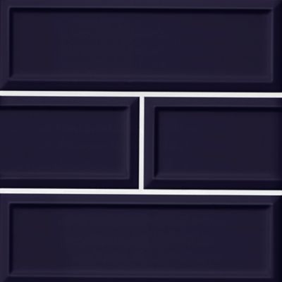 Imperial Amethyst Frame Gloss Ceramic Subway Wall Tile - 4 x 12 in.