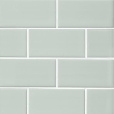 Imperial Mint Gloss Ceramic Subway Wall Tile - 3 x 6 in.