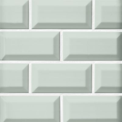 Imperial Mint Bevel Gloss Ceramic Subway Wall Tile - 3 x 6 in.