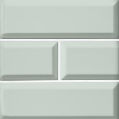 Imperial Mint Bevel Gloss Ceramic Subway Wall Tile - 4 x 12 in.