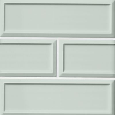 Imperial Mint Frame Gloss Ceramic Subway Wall Tile - 4 x 12 in.