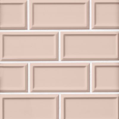 Imperial Pink Frame Gloss Ceramic Subway Wall Tile - 3 x 6 in.