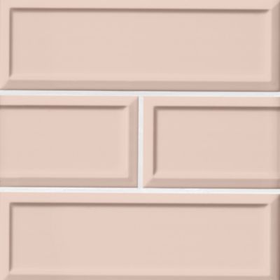 Imperial Pink Frame Gloss Ceramic Subway Wall Tile - 4 x 12 in.