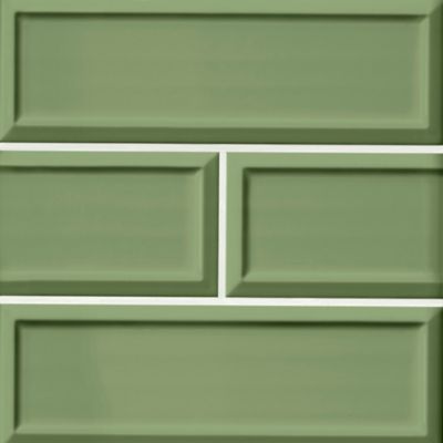 Imperial Sage Frame Gloss Ceramic Subway Wall Tile - 4 x 12 in.