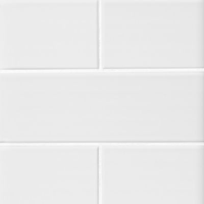 Imperial Bianco Gloss Ceramic Subway Wall Tile - 4 x 12 in.