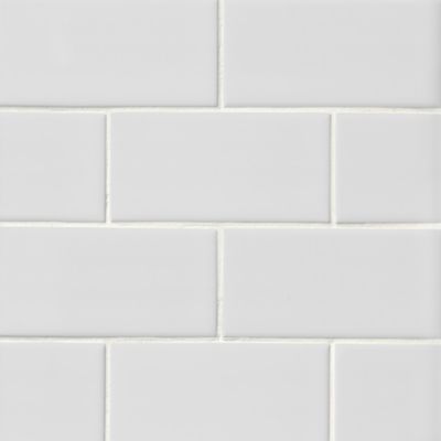 Imperial Bianco Matte Ceramic Subway Wall Tile - 3 x 6 in.