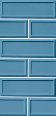 Imperial Ocean Blue Frame Gloss Ceramic Subway Wall Tile - 4 x 12