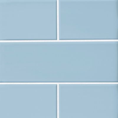 Imperial Sky Blue Gloss Ceramic Subway Wall Tile - 4 x 12 in.
