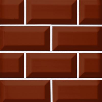 Imperial Sienna Bevel Gloss Ceramic Subway Wall Tile - 3 x 6 in.