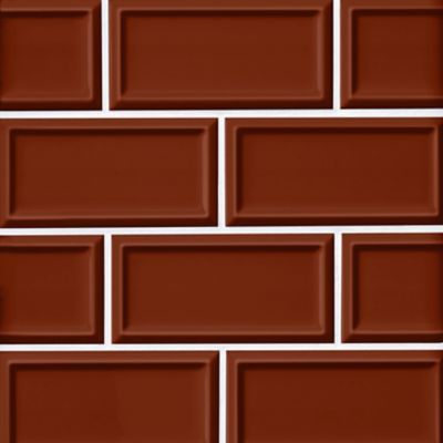 Imperial Sienna Frame Gloss Ceramic Subway Wall Tile - 3 x 6 in.