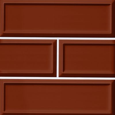 Imperial Sienna Frame Gloss Ceramic Subway Wall Tile - 4 x 12 in.