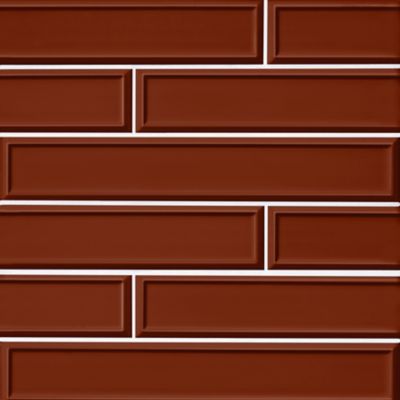 Imperial Sienna Frame Gloss Ceramic Subway Wall Tile - 4 x 24 in.