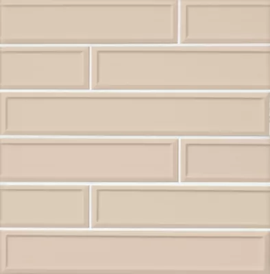 Imperial Blush Frame Gloss Ceramic Subway Wall Tile - 4 x 24 in