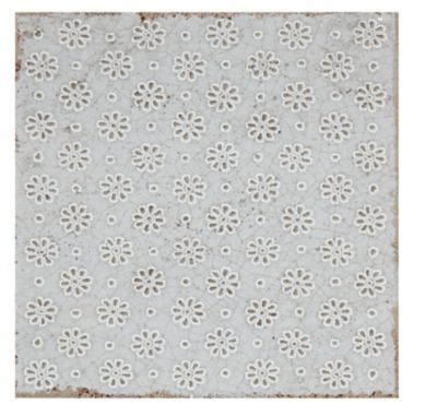 Annie Selke Artisanal Pearl Grey Lace Ceramic Wall Tile - 6 x 6 in.