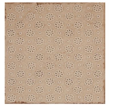 Annie Selke Artisanal Café au Lait Lace Ceramic Wall Tile - 6 x 6 in.