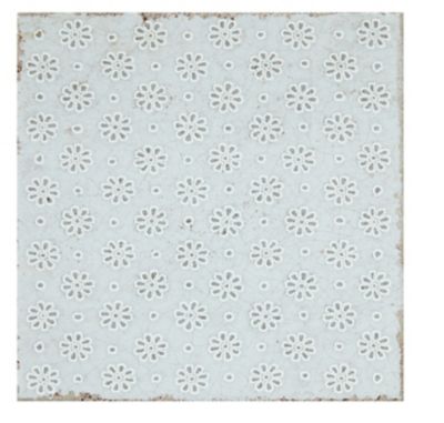 Annie Selke Artisanal Sky Lace Ceramic Wall Tile - 6 x 6 in.