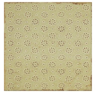 Annie Selke Artisanal Sage Green Lace Ceramic Wall Tile - 6 x 6 in.