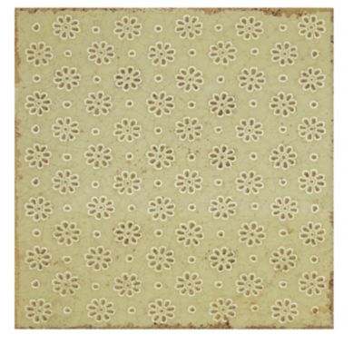 Annie Selke Artisanal Sage Green Lace Ceramic Wall Tile Sample