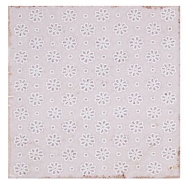 Annie Selke Artisanal Orchid Lace Ceramic Wall Tile - 6 x 6 in.