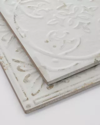 Victoria Blanc Ceramic Wall Tile - 8 x 8 in - The Tile Shop