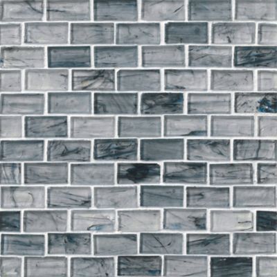 Blue Twilight Brick Glass Mosaic Tile - 1 x 2 in.