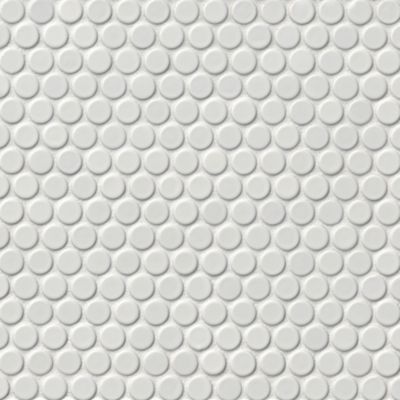 Penny Round Matte White Porcelain Mosaic Wall and Floor Tile