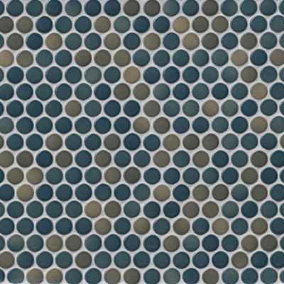 Penny Round Thunderstorm Porcelain Mosaic Wall and Floor Tile