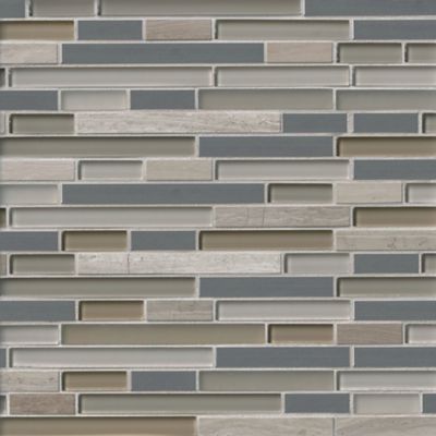 Plymouth Stria Mix Glass Mosaic Tile - 12 x 12 in.