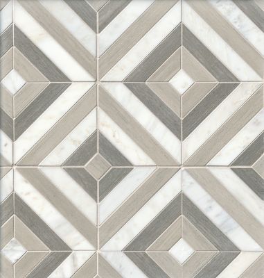 Montauk Light Grey Stone Mosaic Wall and Floor Tile - 13 x 13 in.