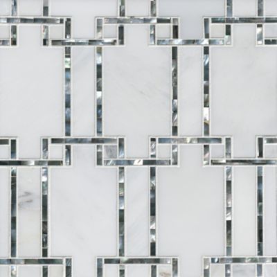 Geo Mosaic Marble with Black Nacre Wall Tile