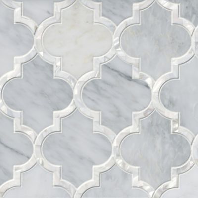 Charlotte White w/White Nacre Marble Mosaic Wall Tile