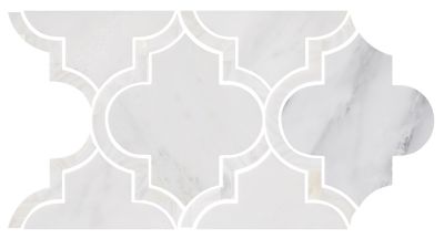 Charlotte White w/White Nacre Listello Marble Wall Trim Tile - 6 x 9 in.