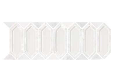 Northbrook Glass with White Nacre Listello Marble Mosaic Wall Tile - 5 x 11 in.