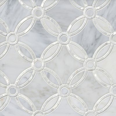 Marseilles White with White Nacre Marble Mosaic Wall Tile